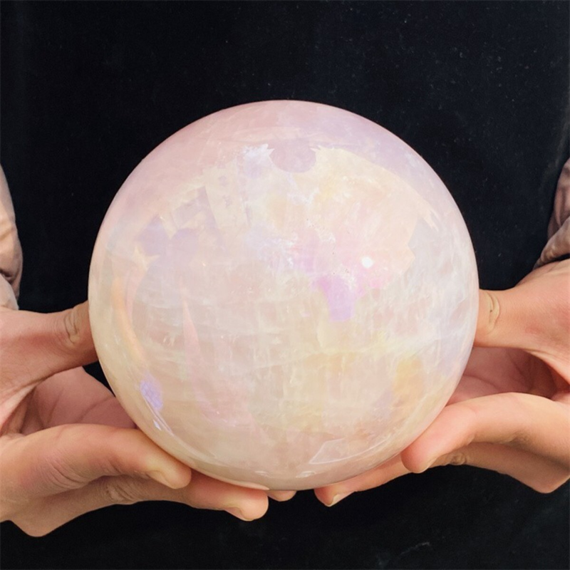 2740g  Rose Crystal Ball Treasure electroplated Powder Healing Sphere