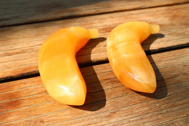 5.7" Natural Geode Stone Carved Banana Reiki Crystal Skull Decor Crystal Gift 1x