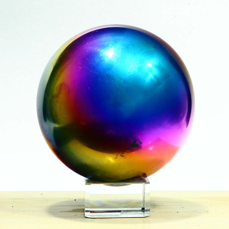 850g Natural Crystal Electroplated Rainbow Crystal Ball Quartz Sphere Healing