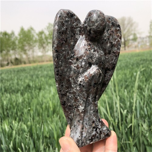 630g Natural Yooperlite Angel Hand Carved Reiki Quartz Crystal Skull Specimen Cr