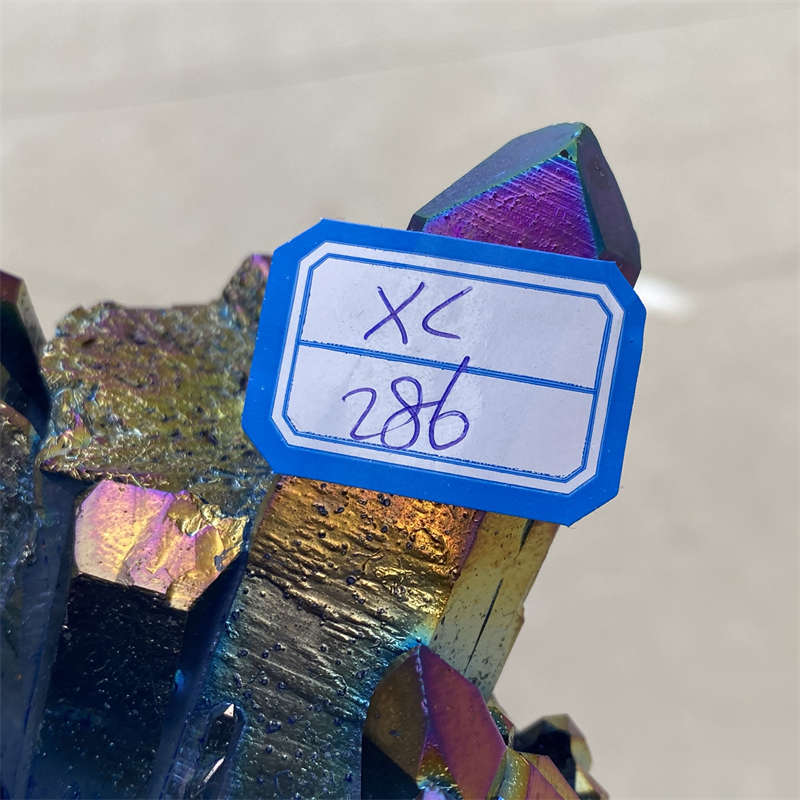 520g Electroplate Rainbow cluster quartz crystal mineral specimen reiki healing