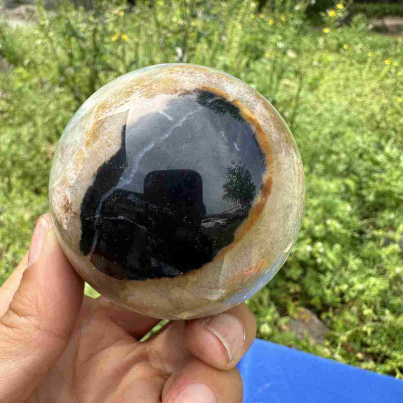 375g Natural Amazonite Quartz Sphere Crystal Polished Ball Reiki Healing Decor