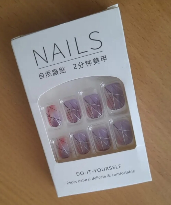 24pcs Press On False Finger Nails Fake Nails Glittered Solid Colours 52 Options