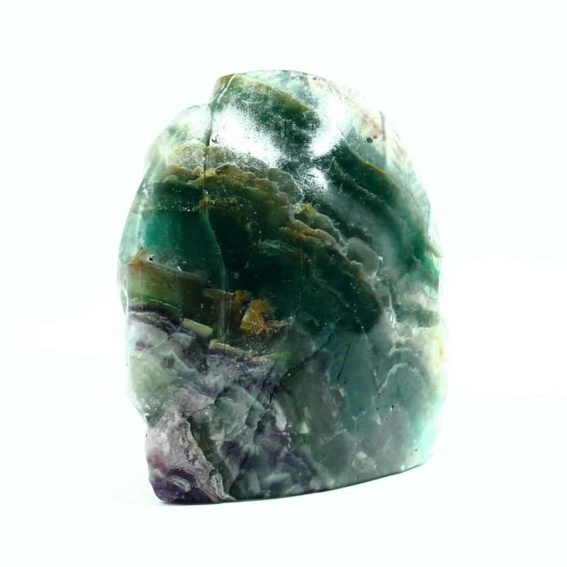 986g Natural Colourful Fluorite Hand Carved Crystal Skull Meditation Medium