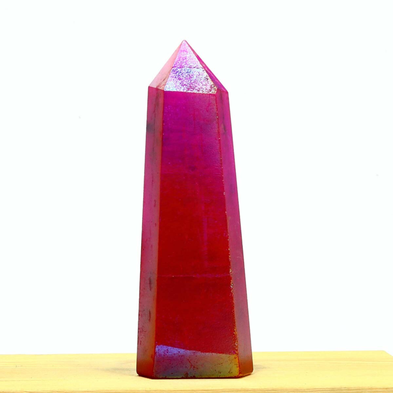 227g Electroplated Natural Crystal Quartz Tower Crystal Point rainbow Healing