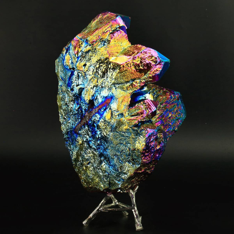 2314g Colourful Crystal Cluster Quartz Mineral Specimen Decoration Electroplate