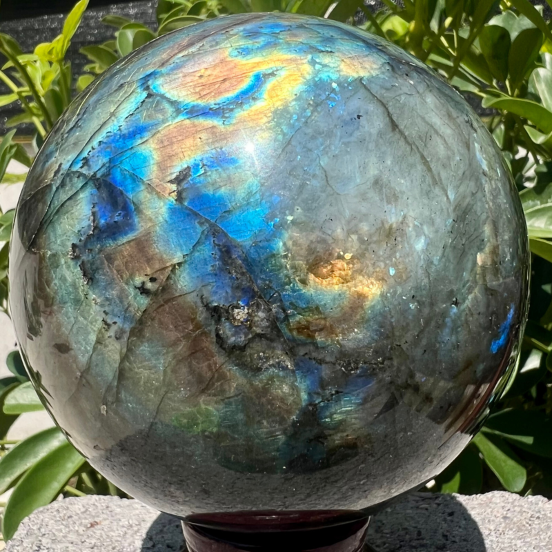 3.98LB Natural elongated quartz crystal energy healing ball