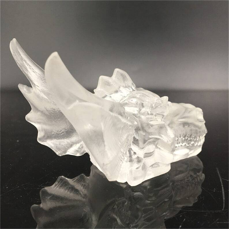 Hand Carved Clear melting stone Dragon Quartz Crystal Specimen,Reiki Healing 1PC