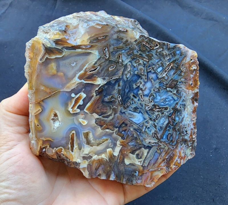 2.5 lbs (1.15 kg) Blue Agate Slab Quartzite, Raw Agate, Agate Rough Lapidary Materials