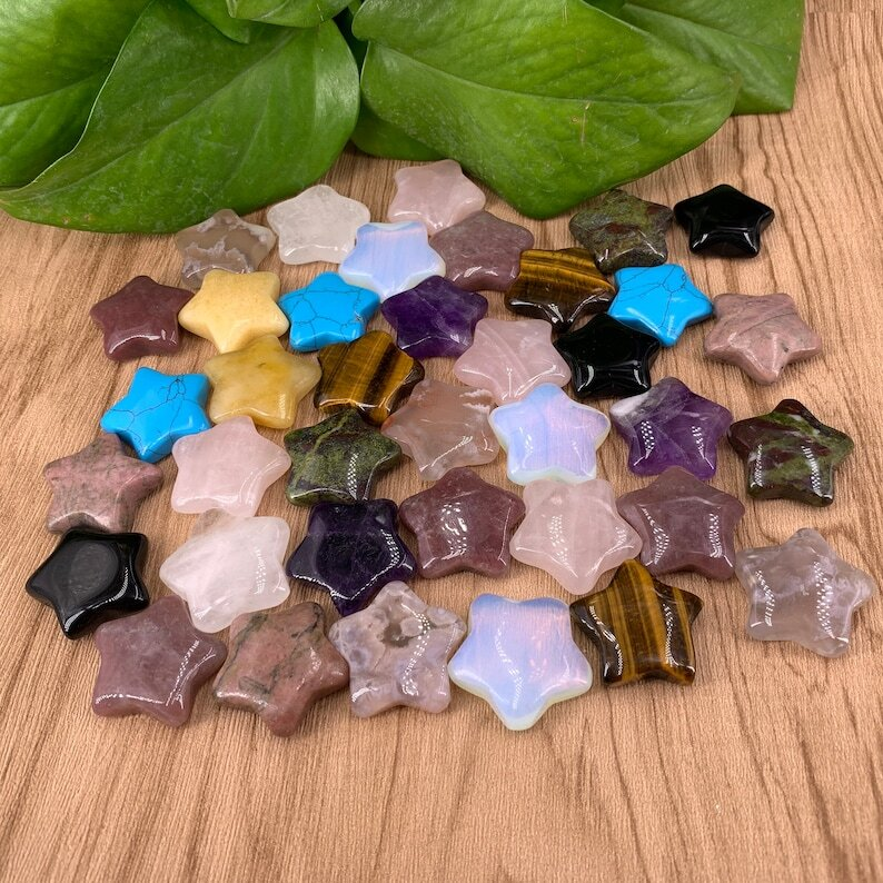 Mix Material Crystal Star Carving Pendants Collection Reiki Heal Wholesale Gift