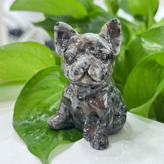 1pc Natural Yooperlite dog skull hand carved Quartz Crystal skull Reiki Healing