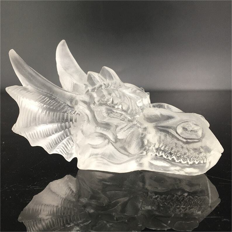 Hand Carved Clear melting stone Dragon Quartz Crystal Specimen,Reiki Healing 1PC