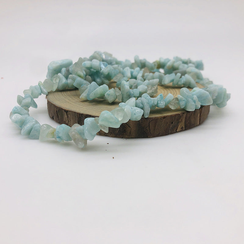 Natural Crystal Perforated Stone Chain Semi-Finished Products with Holes and Shape Scattered BeadsdiyBracelet Accessories Cross-Border Perforated Gravel