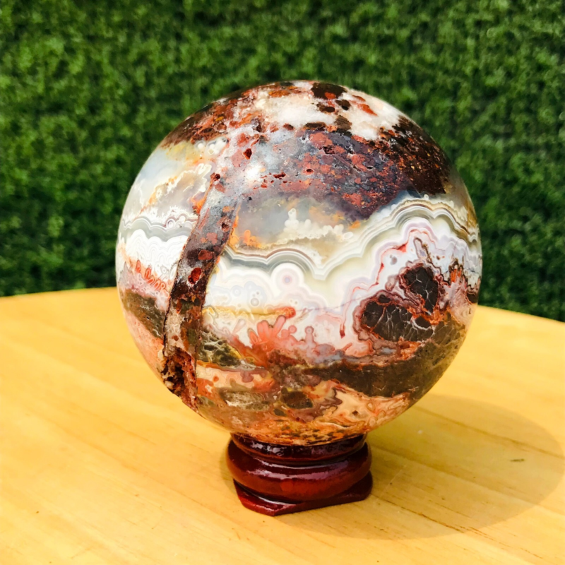 249GNatural Mexican Quartz Ball Crystal Ball Mineral Specimen Repair