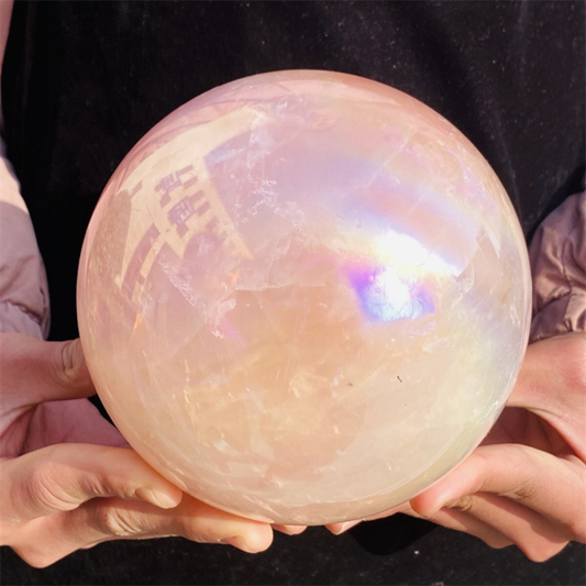 3930g Rose Crystal Ball Treasure electroplated Powder Healing Sphere