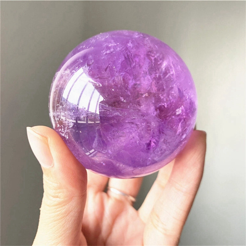 Natural Quartz Crystal Healing Gems Sphere Ball Energy Stone Reiki Decor + Stand
