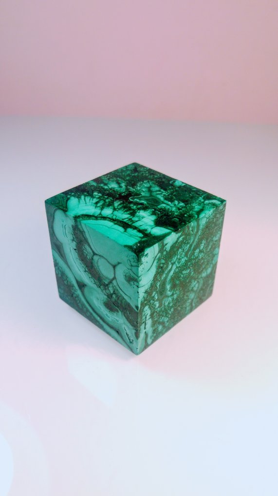 Malachite Cube - Height: 41 mm - Width: 41 mm- 220g