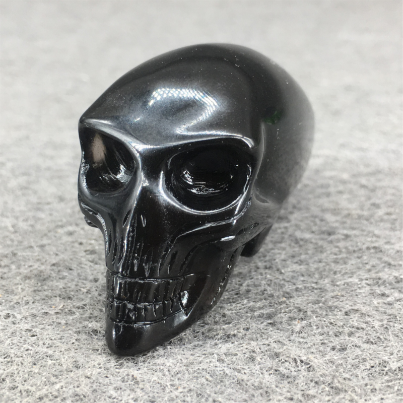 1pc Natural Obsidian Alien skull Crystal hand-carved polishing  quartz healing