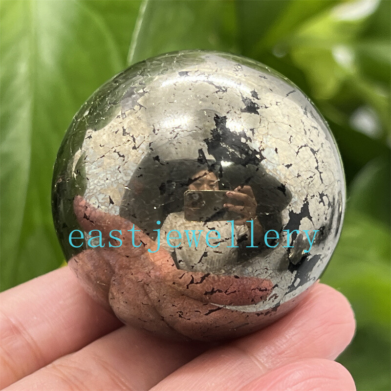 40mm+ Natural Chalcopyrite Carved sphere quartz crystal Ball Reiki Healing 1pc