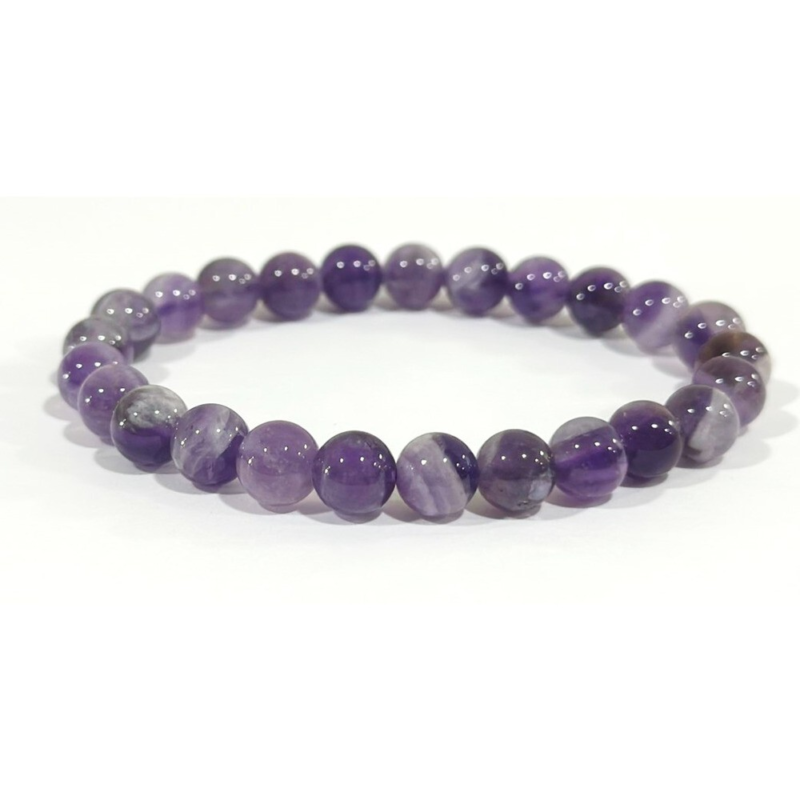 Amethyst Beaded Crystal Stone Healing Bracelet 8mm Beads Chakra Gift Stone