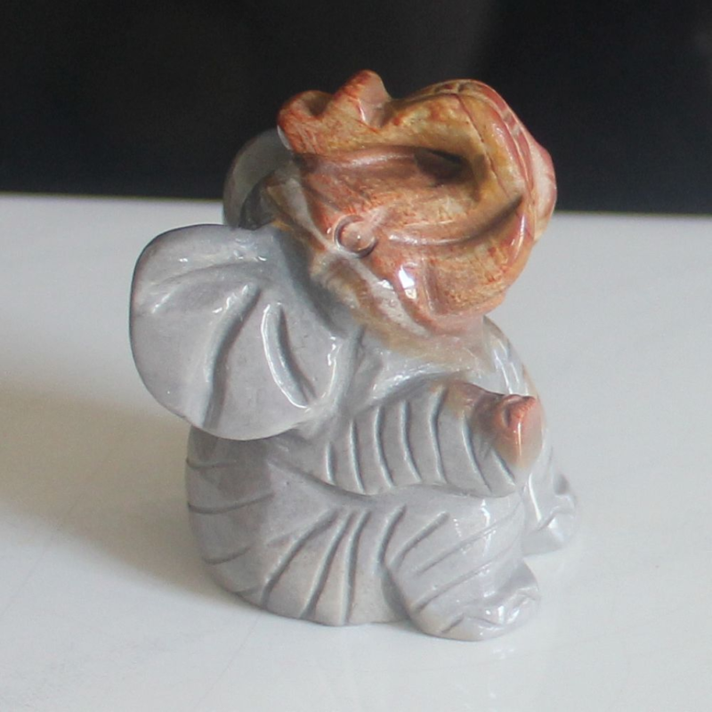 Carved gemstone crystal sitting elephant figurine animal carving home decor 2&apos;&apos;