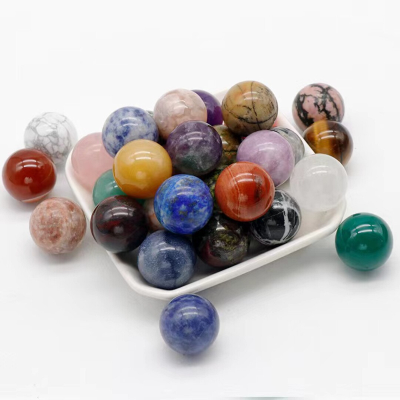 50pc Natural Crystal Non-porous Energy Crystal Sphere of Different Materials