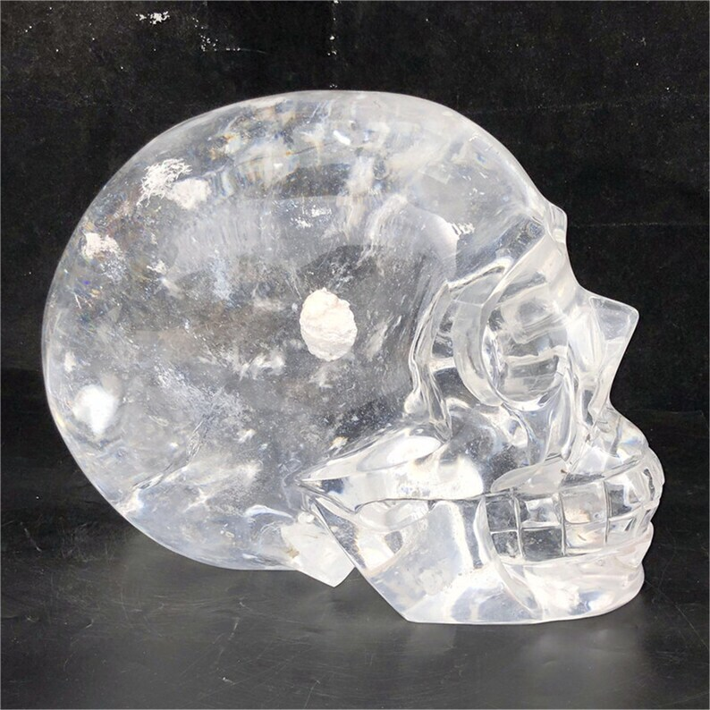35KG+ Huge Clear Melting Stone Skull Reiki Heal Crystal Energy Decoration gifts