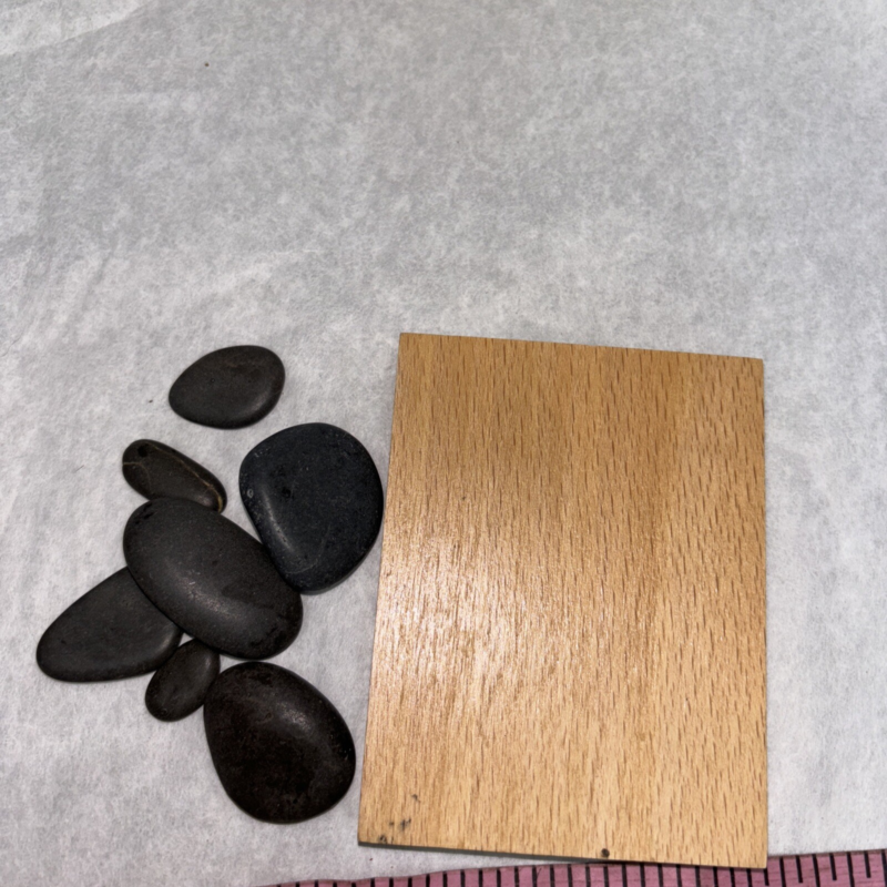 Natural Obsidian 7 Stone Healing Stacking Black Chakra Balance Wood Tray