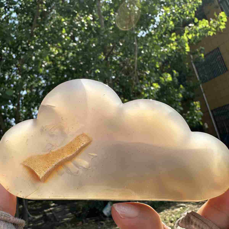 200g natural agate hand carved cloud skull quartz crystal cluster reiki