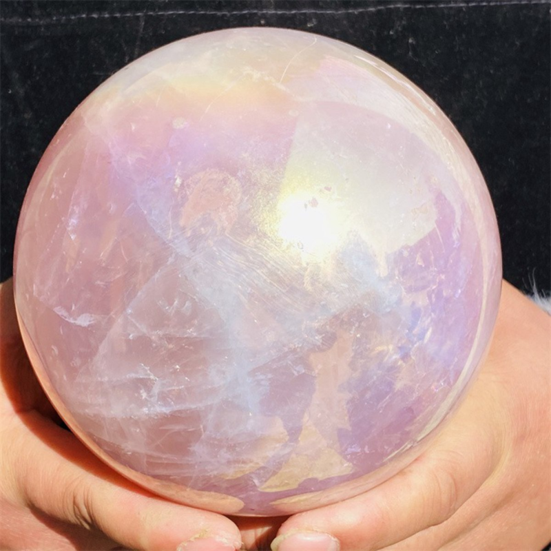 2900g  Rose Crystal Ball Treasure electroplated Powder Healing Sphere