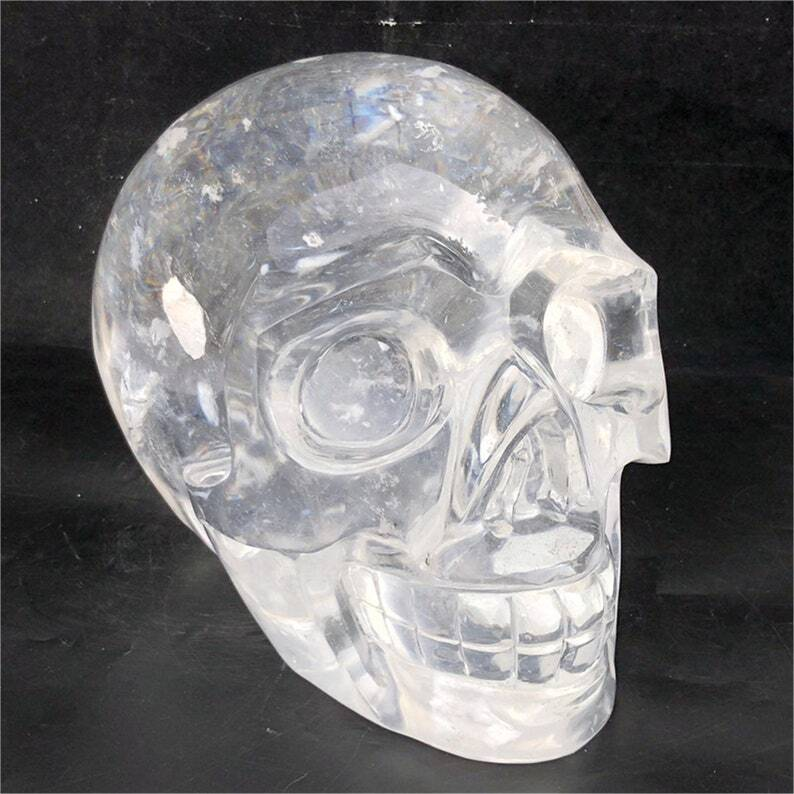 35KG+ Huge Clear Melting Stone Skull Reiki Heal Crystal Energy Decoration gifts