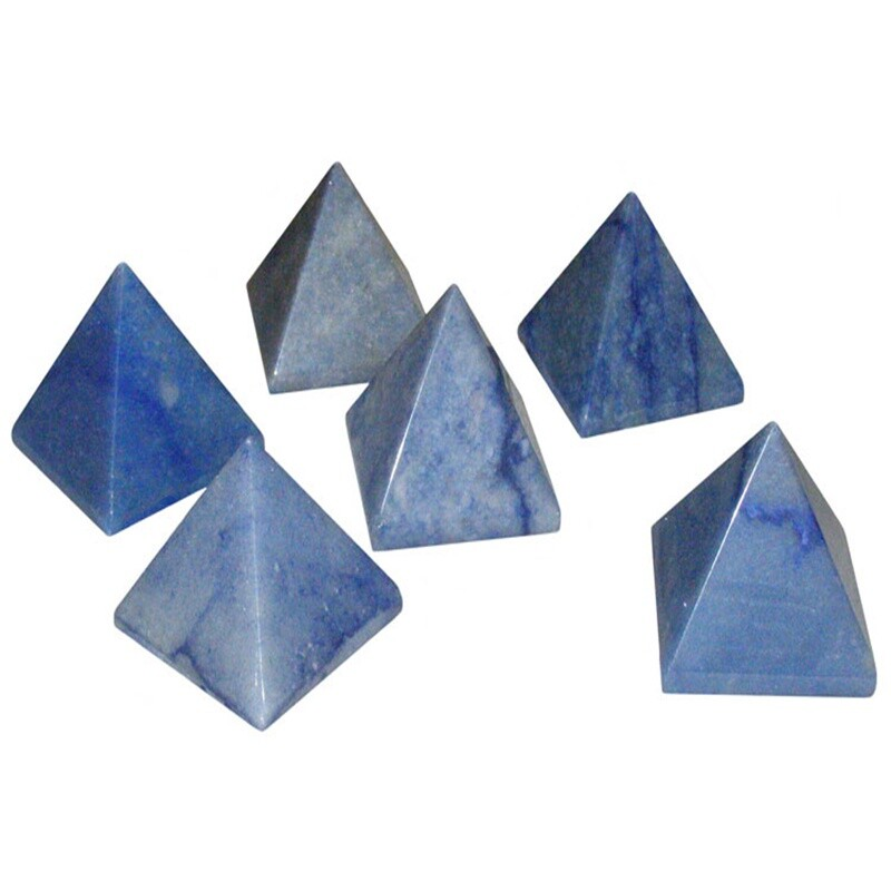 Natural Blue Aventurine Jasper Quartz Crystal Energy Tower Pyramid Healing Decor