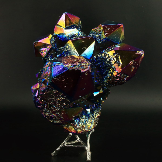 2314g Colourful Crystal Cluster Quartz Mineral Specimen Decoration Electroplate