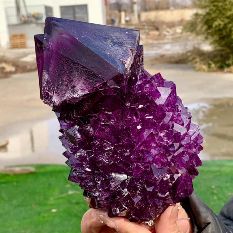 2.75LBNewly discovered Purple Potassium alum Octahedral Crystal Stunning Crystal