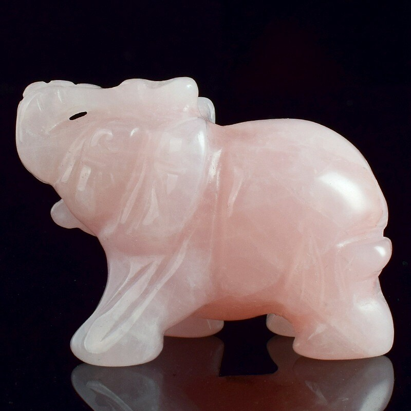5x Natural Rose Quartz Crystal Carved Elephant Healing Rock Gemstone Animal Gift
