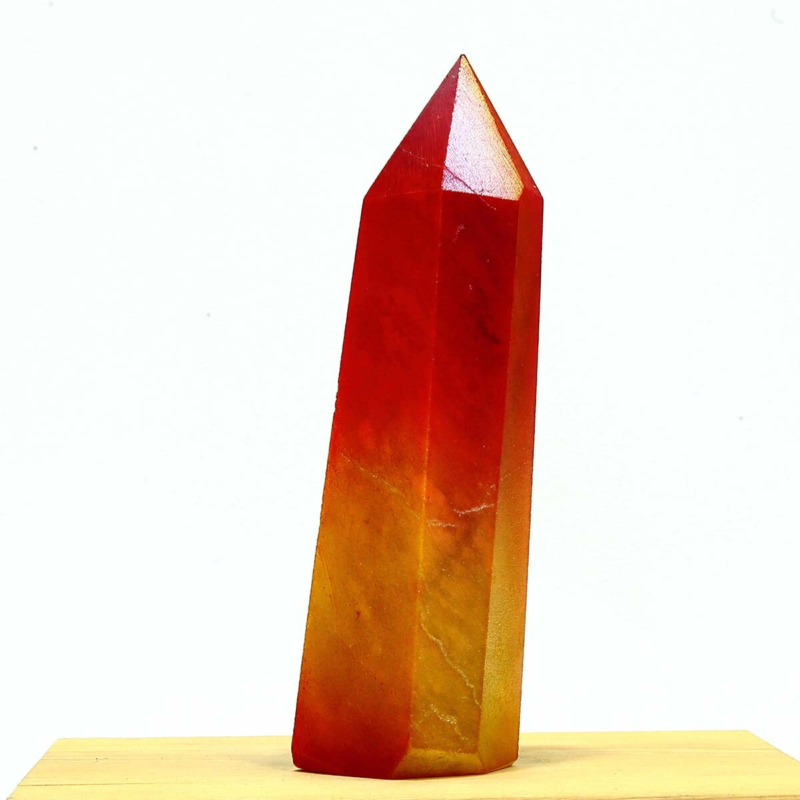328g Electroplated Natural Crystal Quartz Tower Crystal Point rainbow Healing