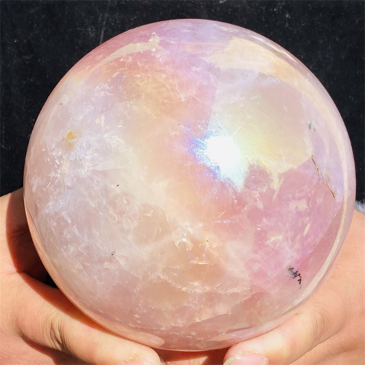 2900g  Rose Crystal Ball Treasure electroplated Powder Healing Sphere
