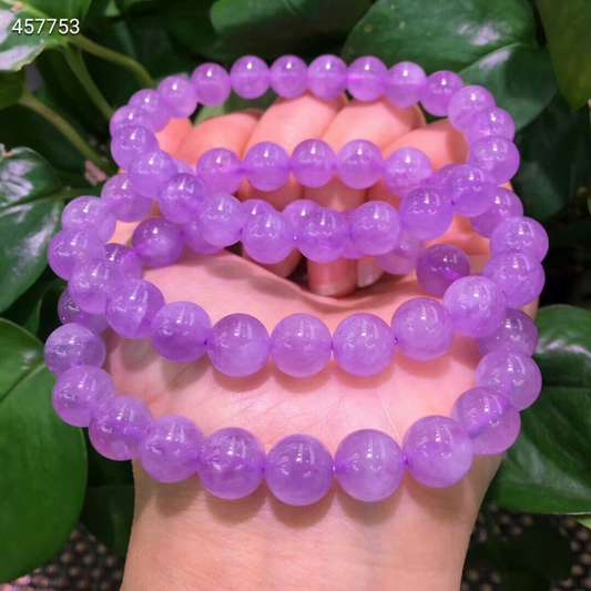 8mm Natural Lavender Amethyst Quartz Gemstone Crystal Round Beads Bracelet AAA