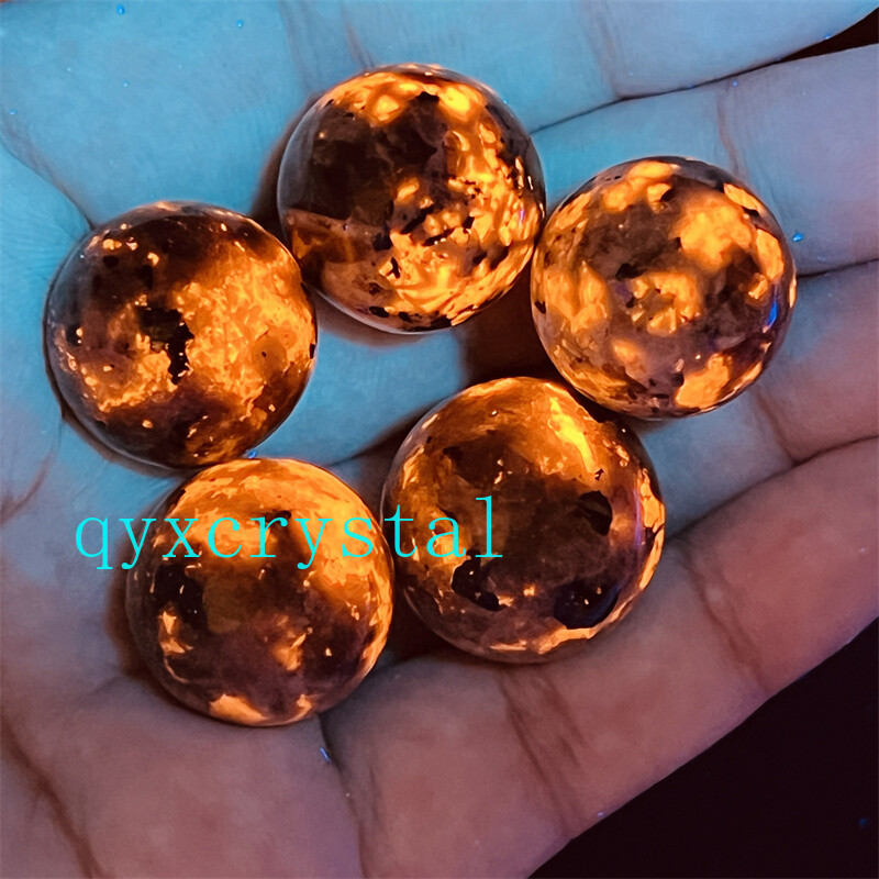 5pcs Natural Yooperite Ball Flame&apos;s stone 17mm+ sphere quartz crystal Healing