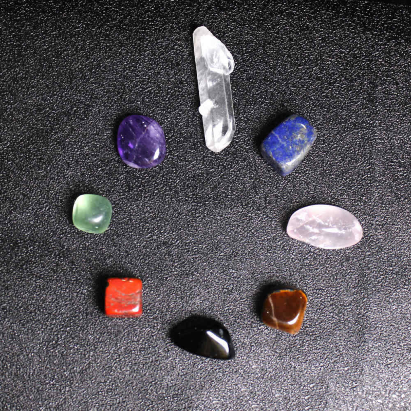 7 Chakra Healing Crystal Natural Quartz Reiki Balance Tumbled Stone Set W/ Pouch