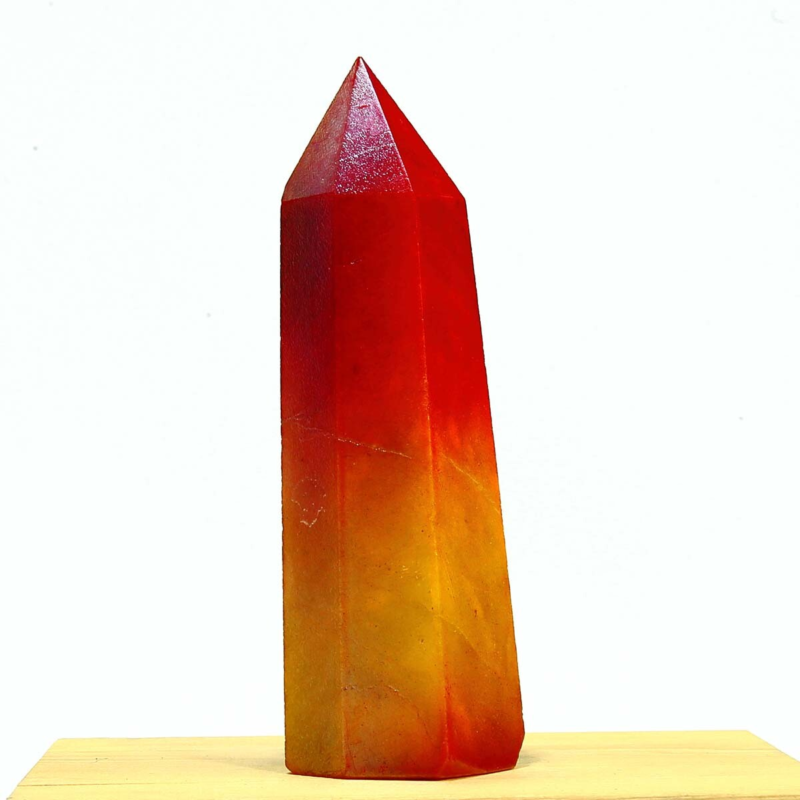 328g Electroplated Natural Crystal Quartz Tower Crystal Point rainbow Healing