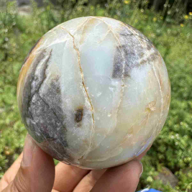 360g Natural Amazonite Quartz Sphere Crystal Polished Ball Reiki Healing Decor