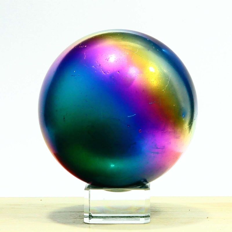 811g Natural Crystal Electroplated Rainbow Crystal Ball Quartz Sphere Healing