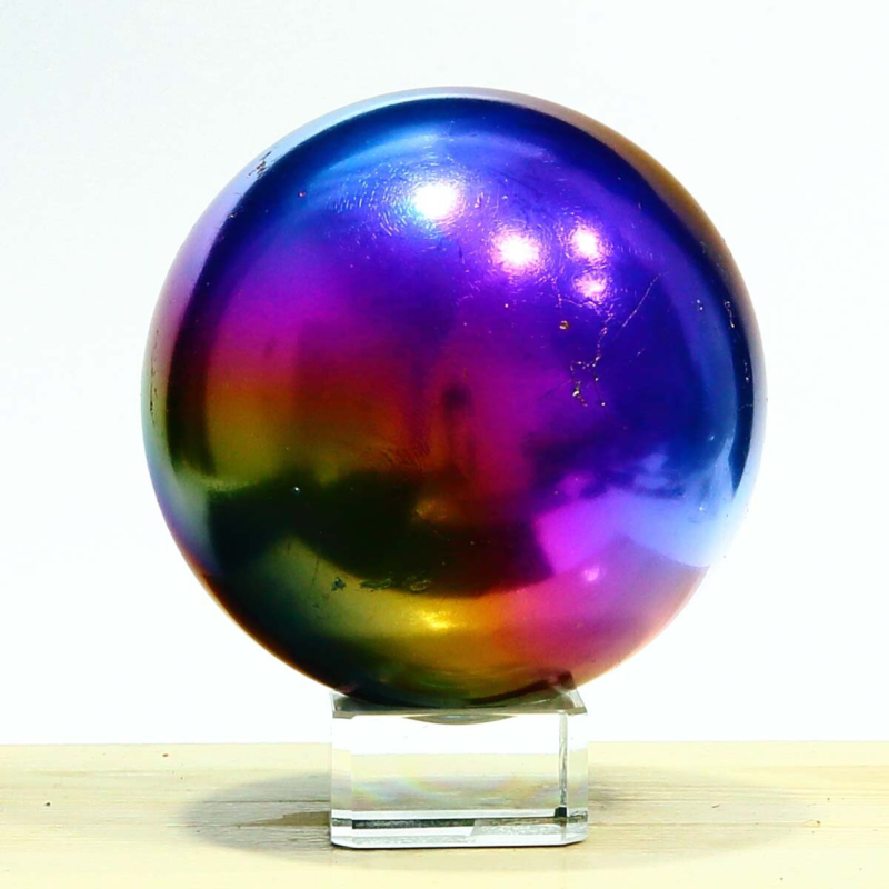 841g Natural Crystal Electroplated Rainbow Crystal Ball Quartz Sphere Healing