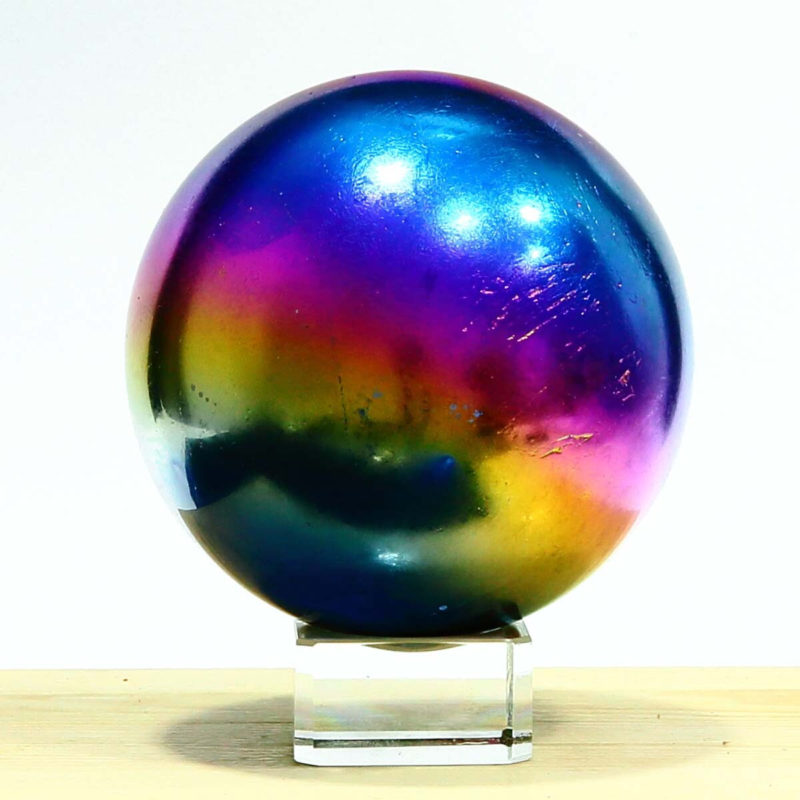 791g Natural Crystal Electroplated Rainbow Crystal Ball Quartz Sphere Healing