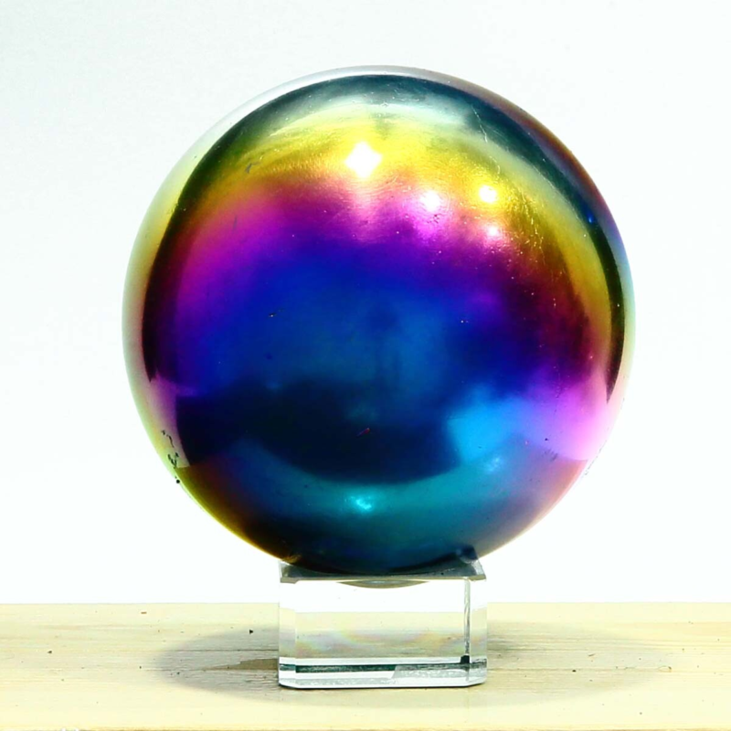 877g Natural Crystal Electroplated Rainbow Crystal Ball Quartz Sphere Healing
