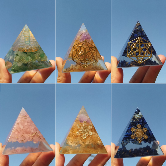 Crystal Orgone Pyramid Chakra Meditation Energy Generator Orgonite Healing Reiki