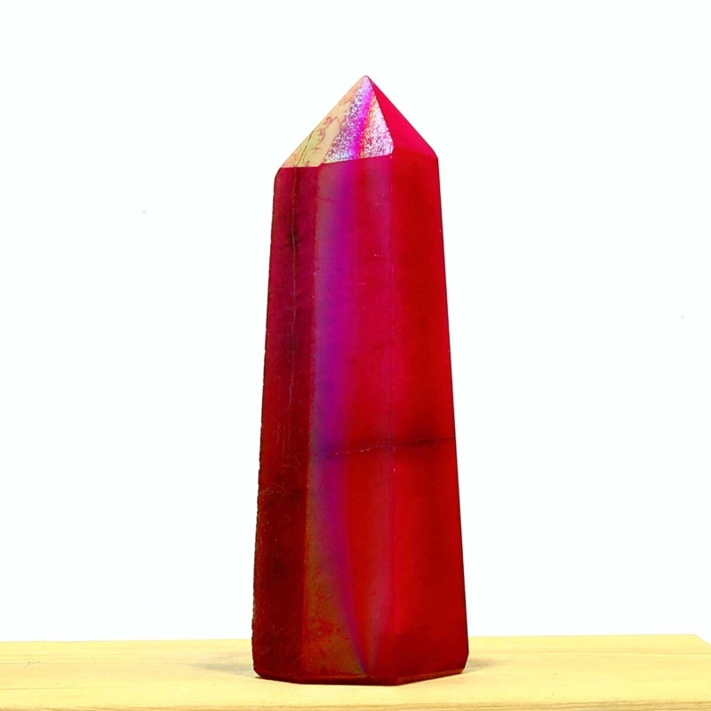 227g Electroplated Natural Crystal Quartz Tower Crystal Point rainbow Healing