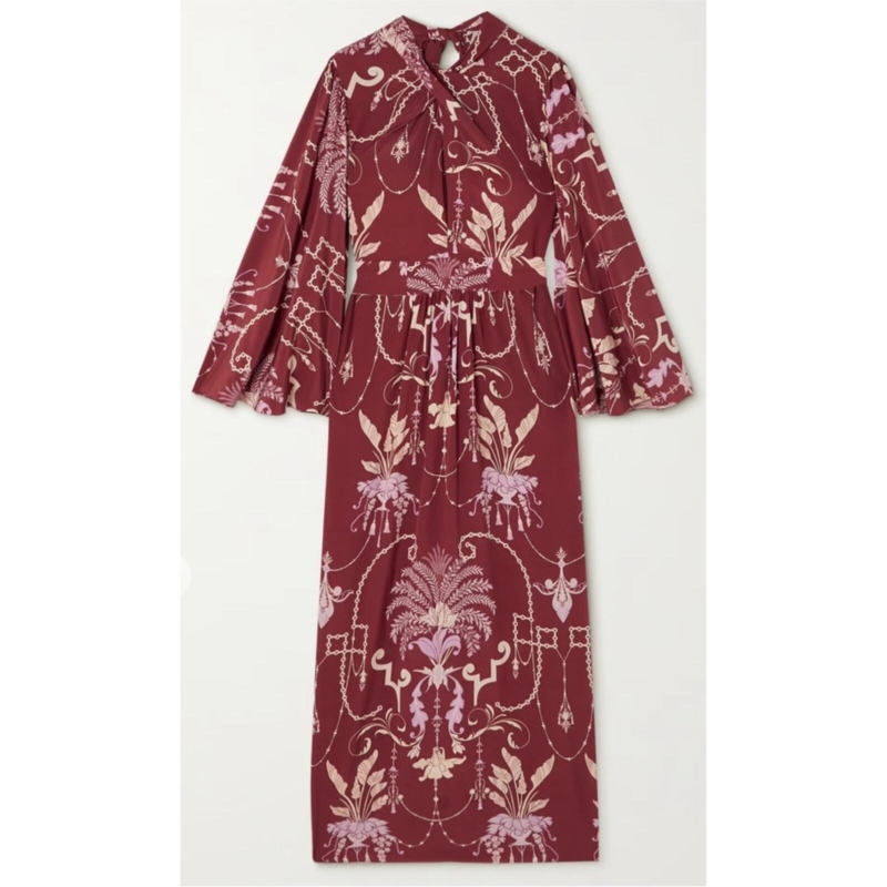 NWT JOHANNA ORTIZ Silk Hanging Garden Floral Printed Kimono Maxi Dress Sz 0