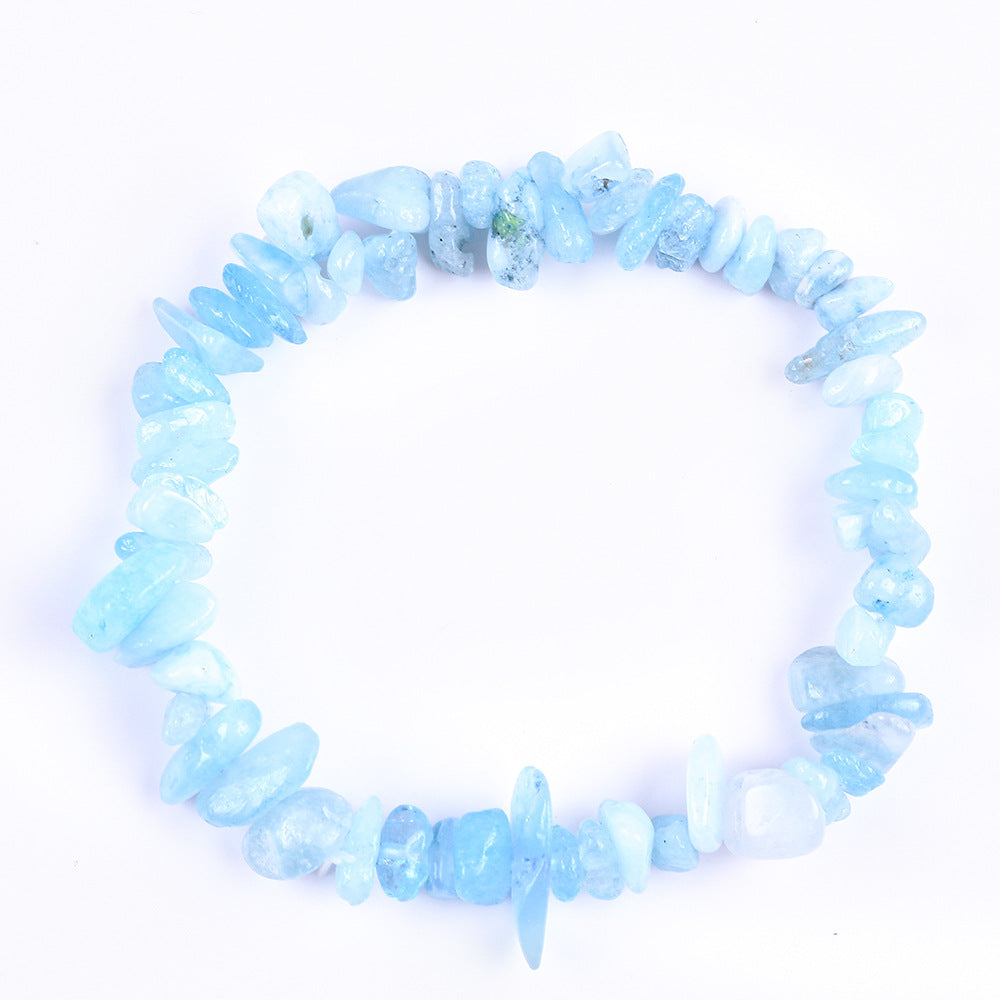 Natural Amethyst Pink Crystal Agate Gravel Bracelet Irregular Bracelet BohemianinsWind Elastic Bracelet